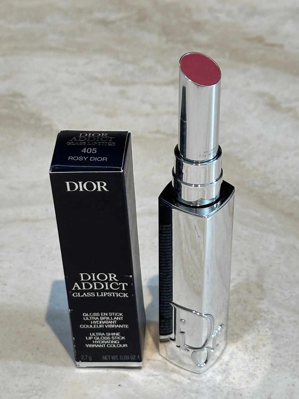 Dior Addict Glass Lipstick Ultra-Shine Hydrating Lip Gloss Stick - 405 Rosy Dior